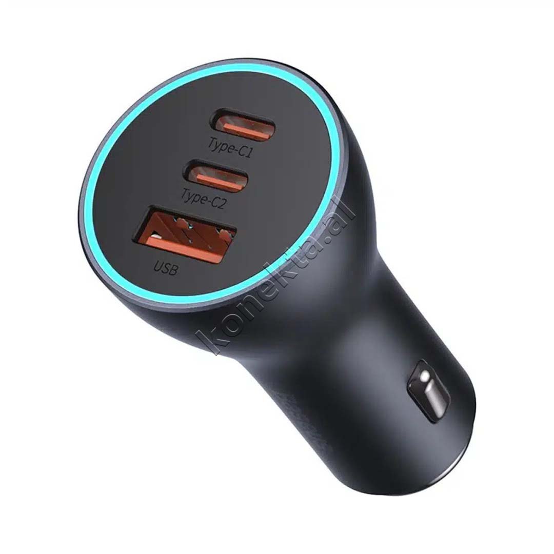 Baseus Adaptor Karikimi 65W Me 2 Porta USB-C Dhe Nje Porte USB-A - Image 1