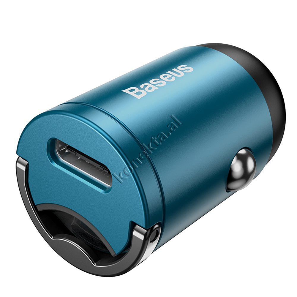 Baseus Mini Car Charger, Grey / Blue - Thumbnail 10