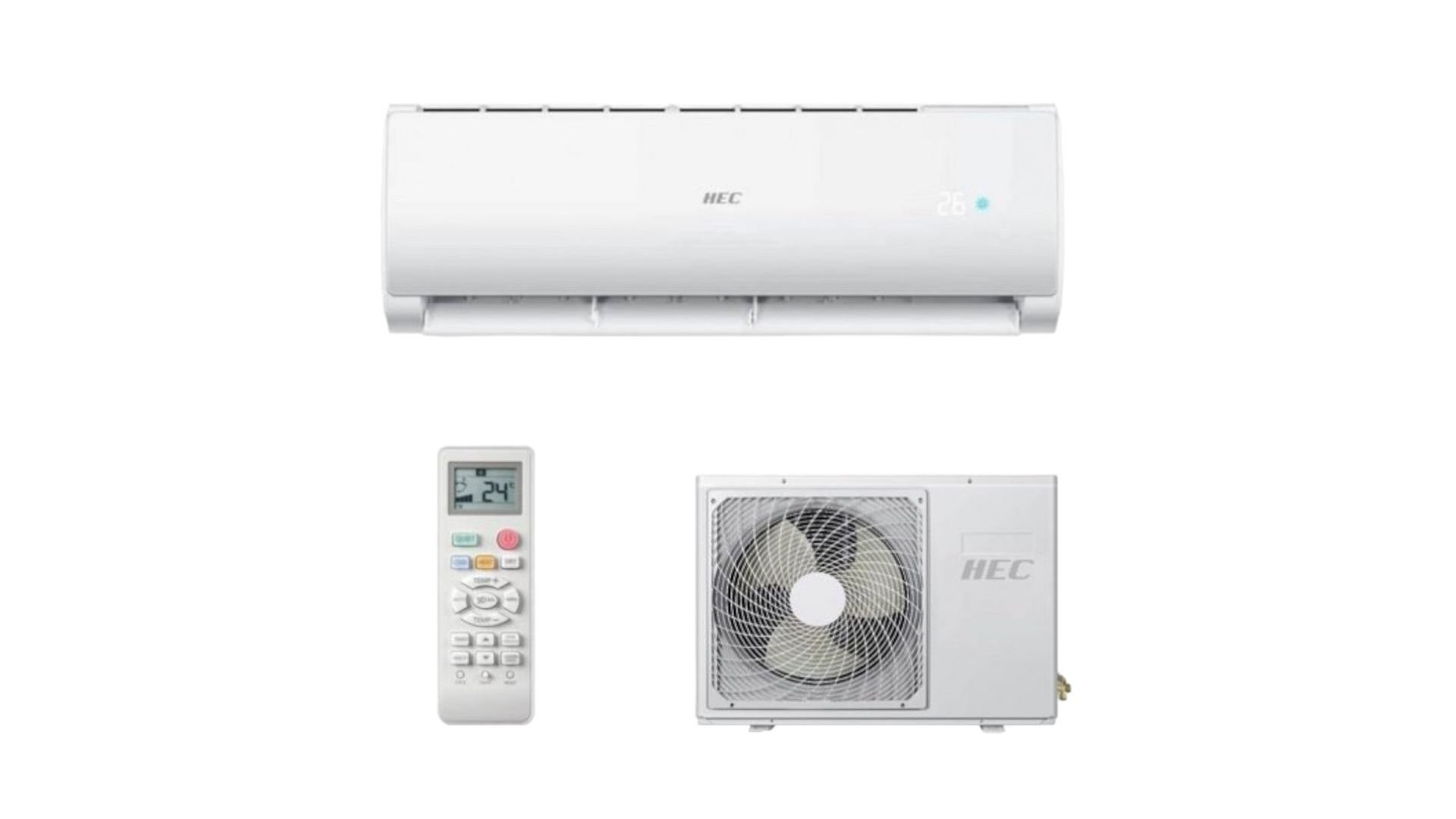 HEC Kondicioner, 9000 BTU, Inverter, A++/A++, R32, WiFi, 19 dB, 500 m³/h, -15/+48 °C - Thumbnail 2