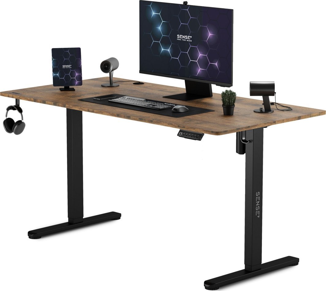SENSE7 Nojo Table, 140cm x 70cm, Black/Wood - Image 1