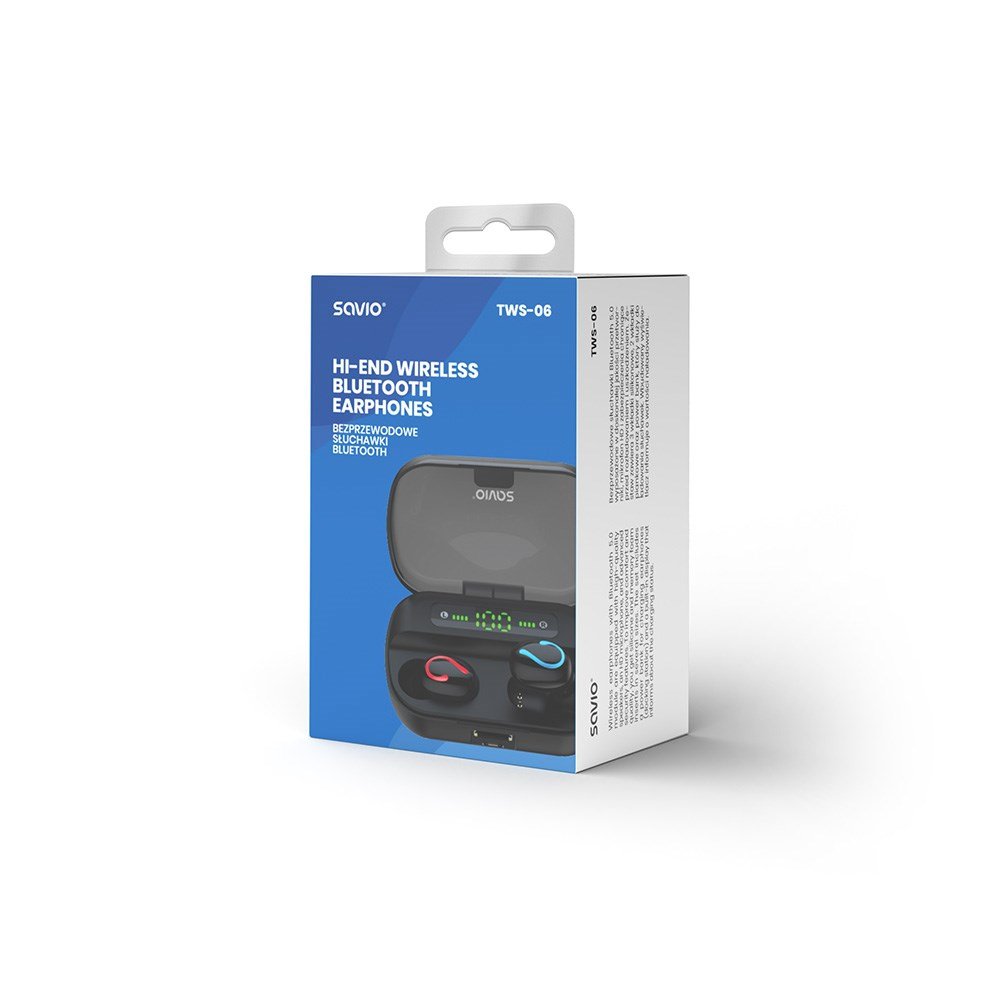 Savio TWS-06 Headphones, Wireless, Black - Thumbnail 10