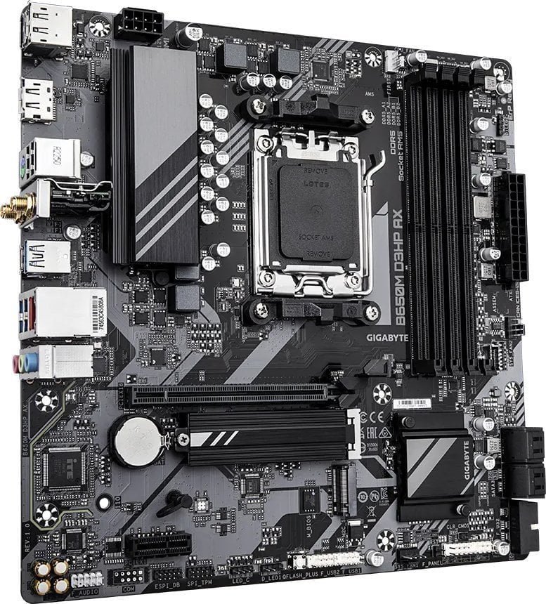 Gigabyte B650M D3HP AX Motherboard, Black - Thumbnail 3