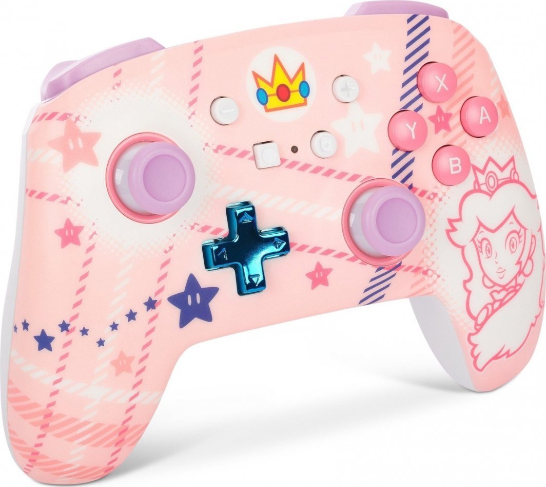 PowerA Enhanced Princess Peach Plaid Controller, Wireless, Multicolor - Thumbnail 2