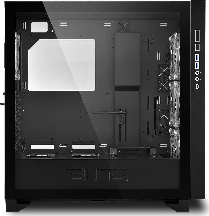 Sharkoon Elite Shark CA300T ARGB Case, Black, Full Tower - Thumbnail 4