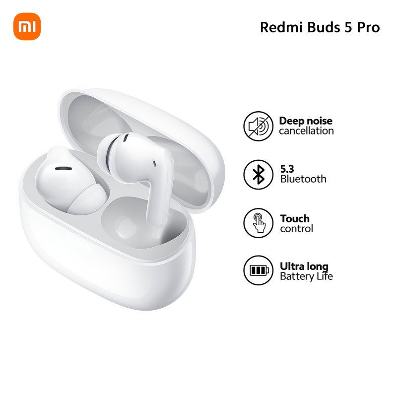 Xiaomi Redmi Buds 5 Pro Earbuds, White - Thumbnail 3