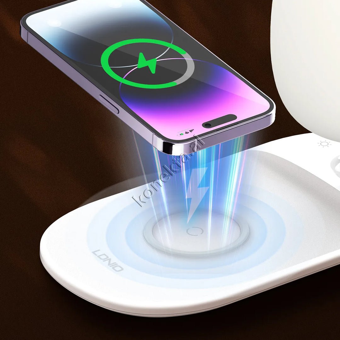 LDNIO Wireless Charger 15W with LED Night Light RGB - Thumbnail 2
