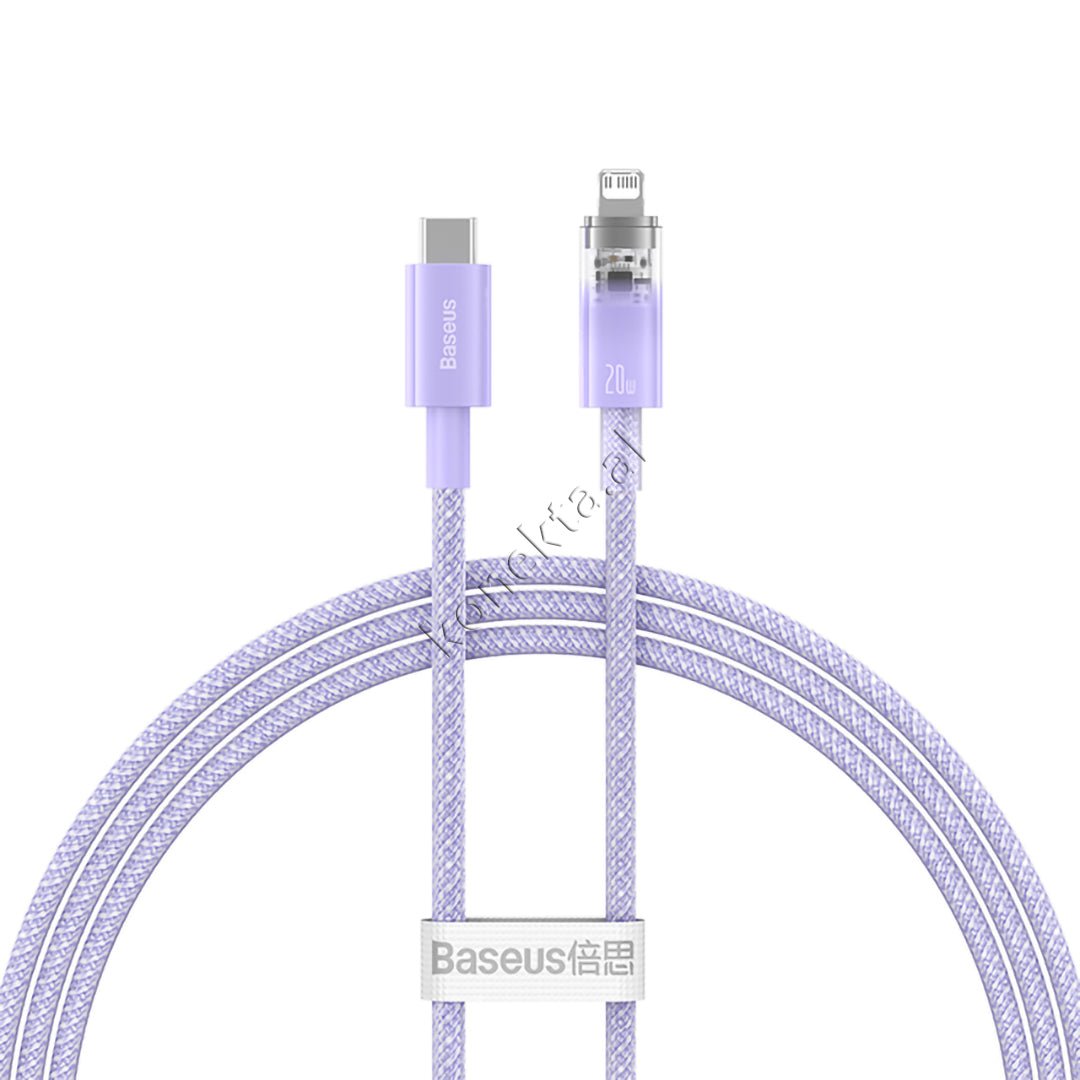 Baseus Type-C to Lightning Cable, 1m, Transparent, 20W, Automatic Shutoff - Thumbnail 14