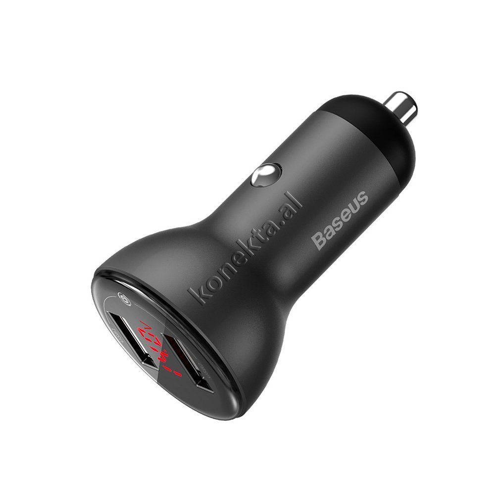 Baseus 45w Car Charger Adapter, Black, Dual Port - Thumbnail 6