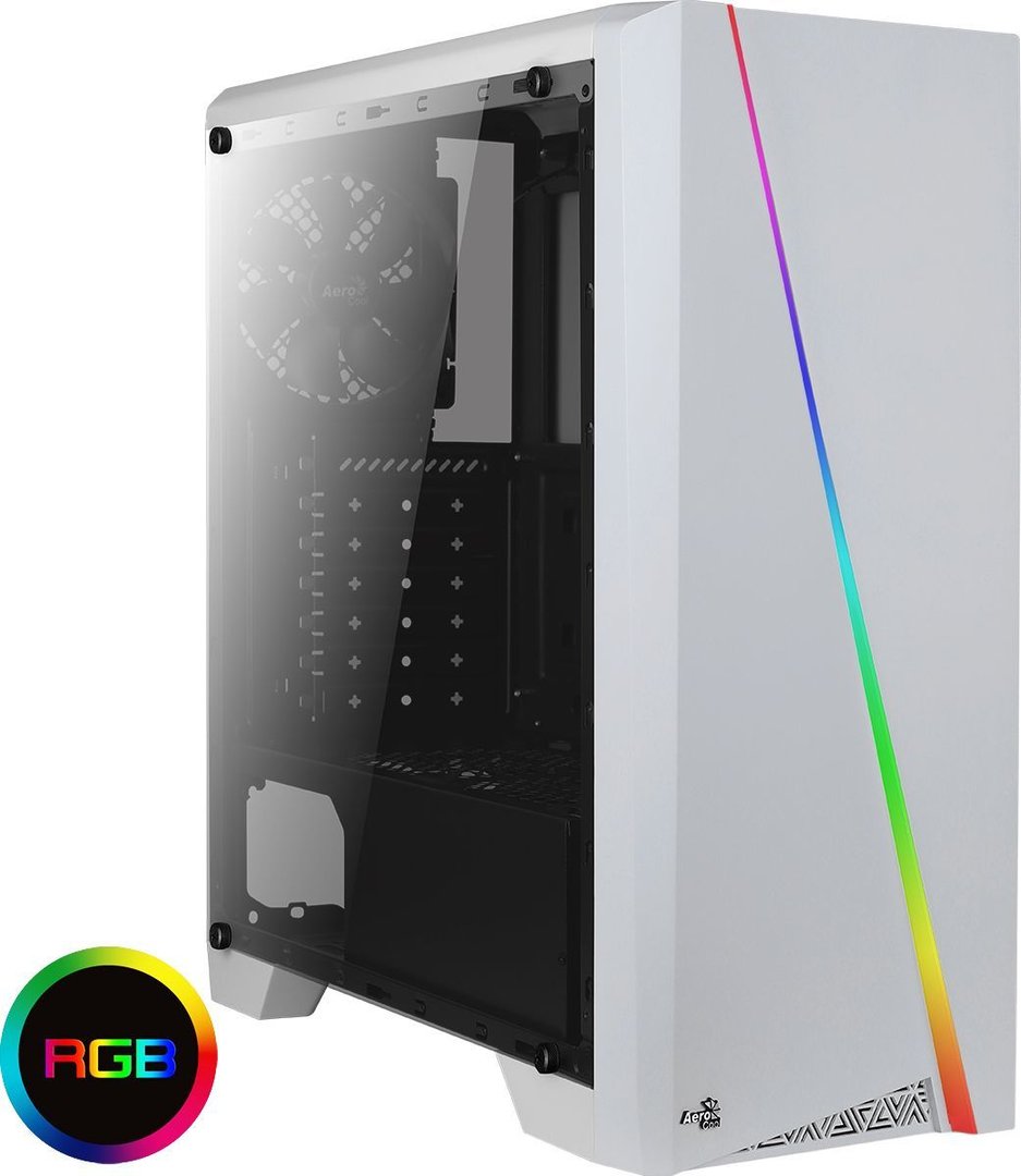 Aerocool Cylon Case, White, Midi Tower - Thumbnail 2