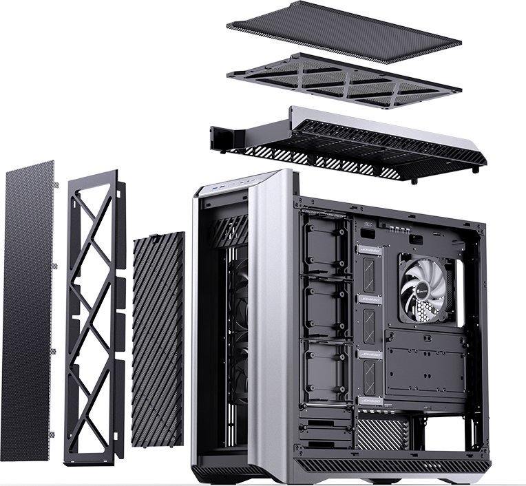 Jonsbo D500 ARGB Case, Black and Silver, Full Tower - Thumbnail 8