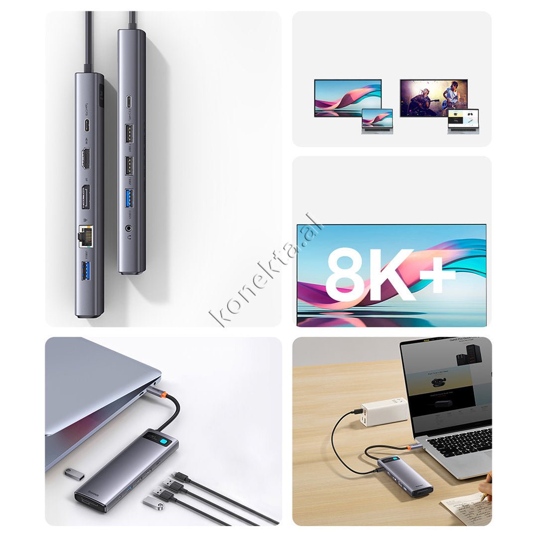 Baseus Type-C Adapter Me 12 Porta Multifunksionale - Thumbnail 12