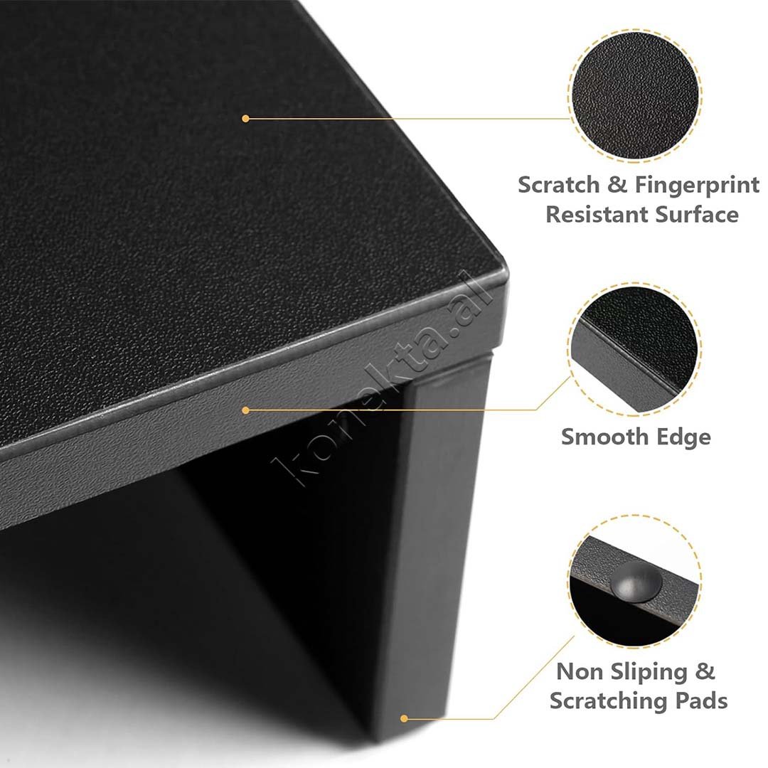 Baseus Monitor Stand, Wooden, 400x300x80mm, Black - Thumbnail 4