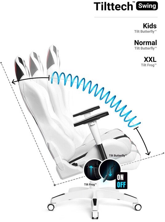 Diablo Chairs X-Ray Gaming Chair, White / Black - Thumbnail 7