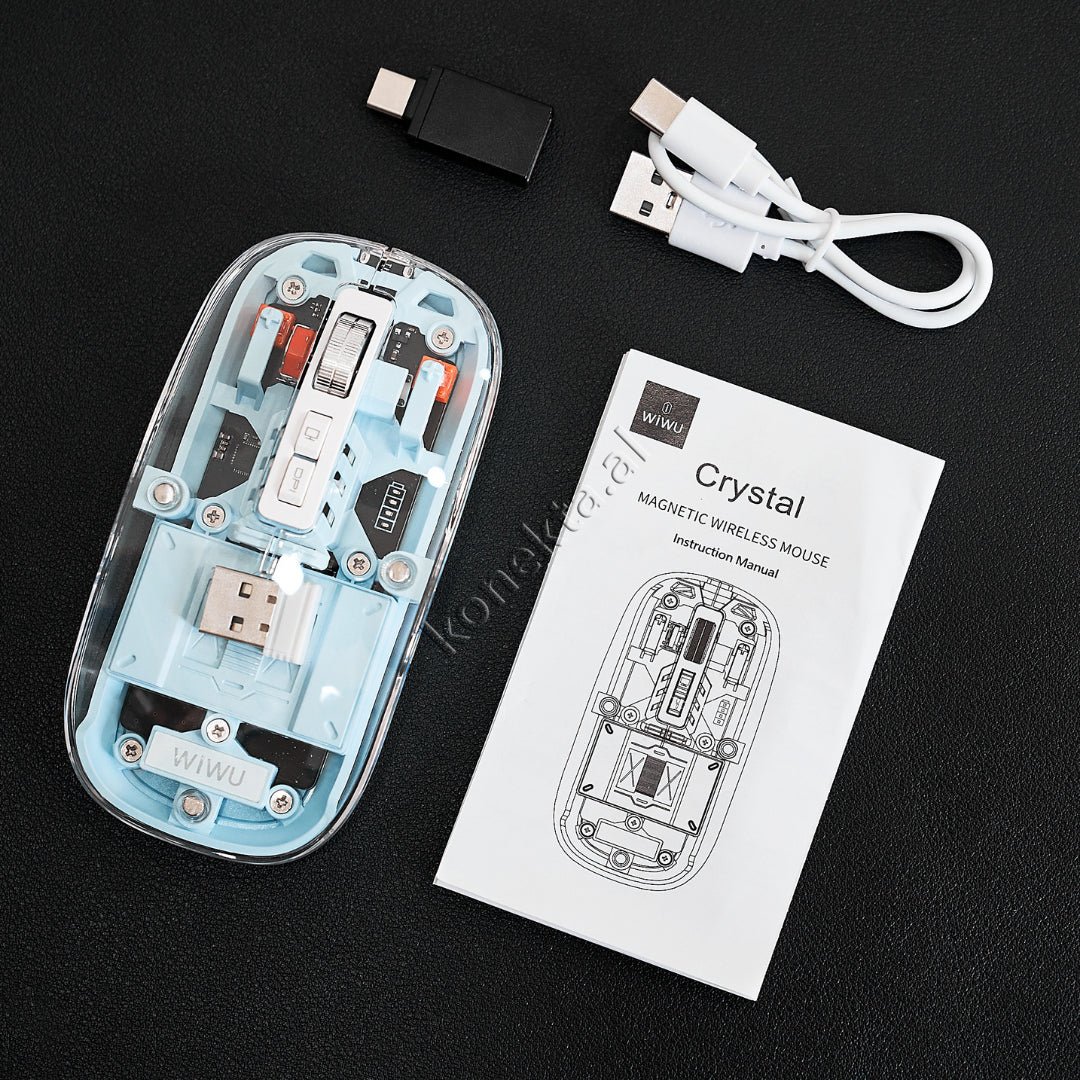 Baseus Wiwu Wireless Mouse, Dark Gray / Light Blue - Thumbnail 14
