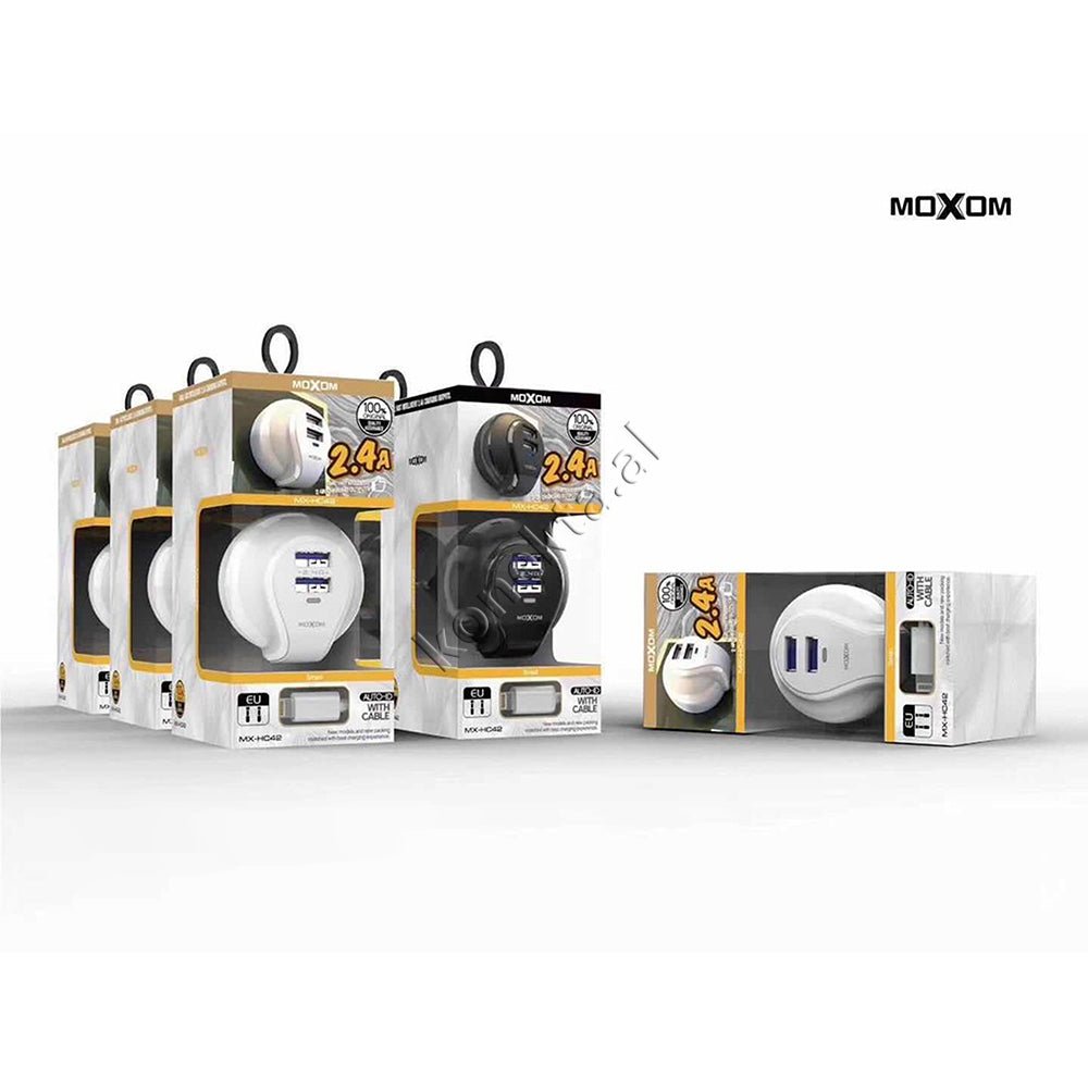 MOXOM Adaptor, 2 USB Ports, White - Thumbnail 2