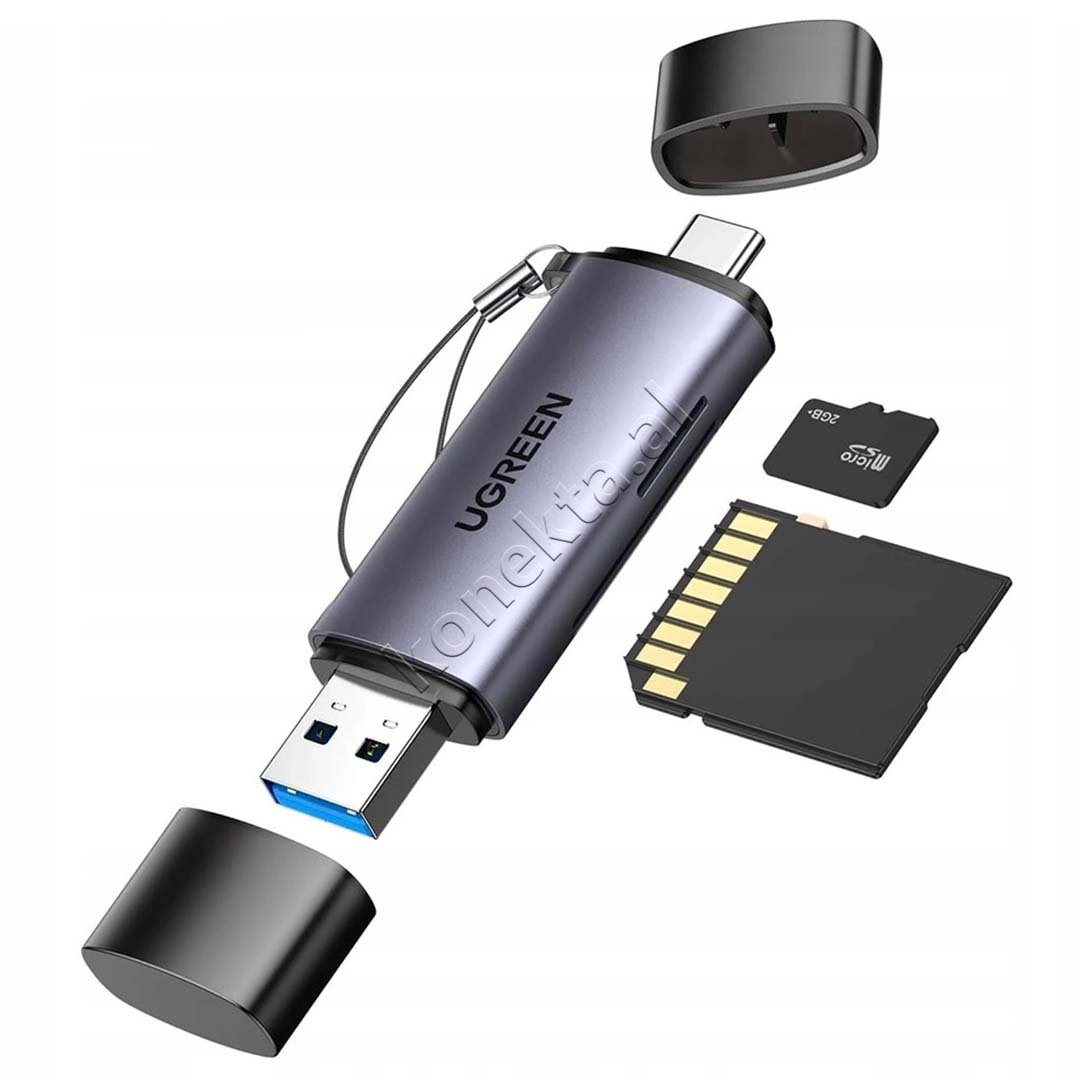 UGreen USB Card Reader with USB-A and USB-C Ports for TF and SD Cards - Image 1