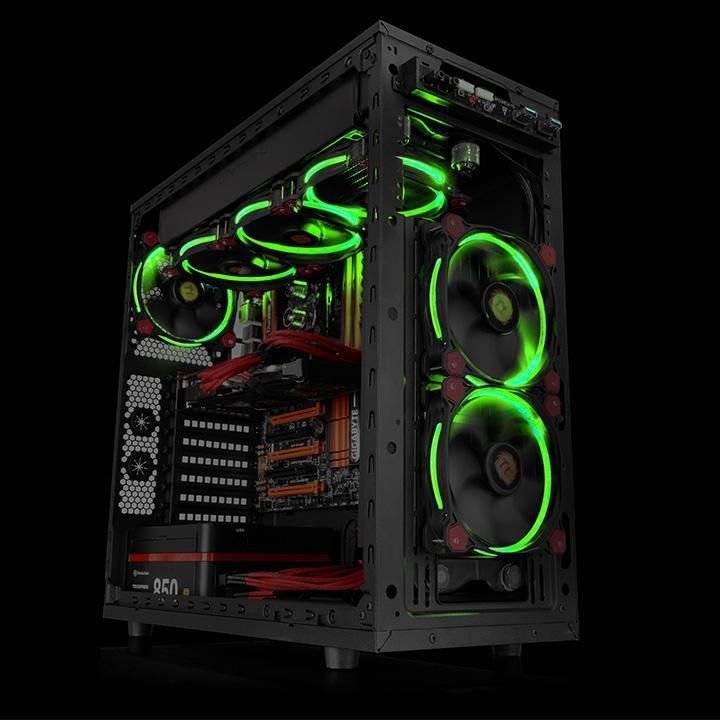 Thermaltake Riing LED Fan, 140 mm, Green - Thumbnail 6