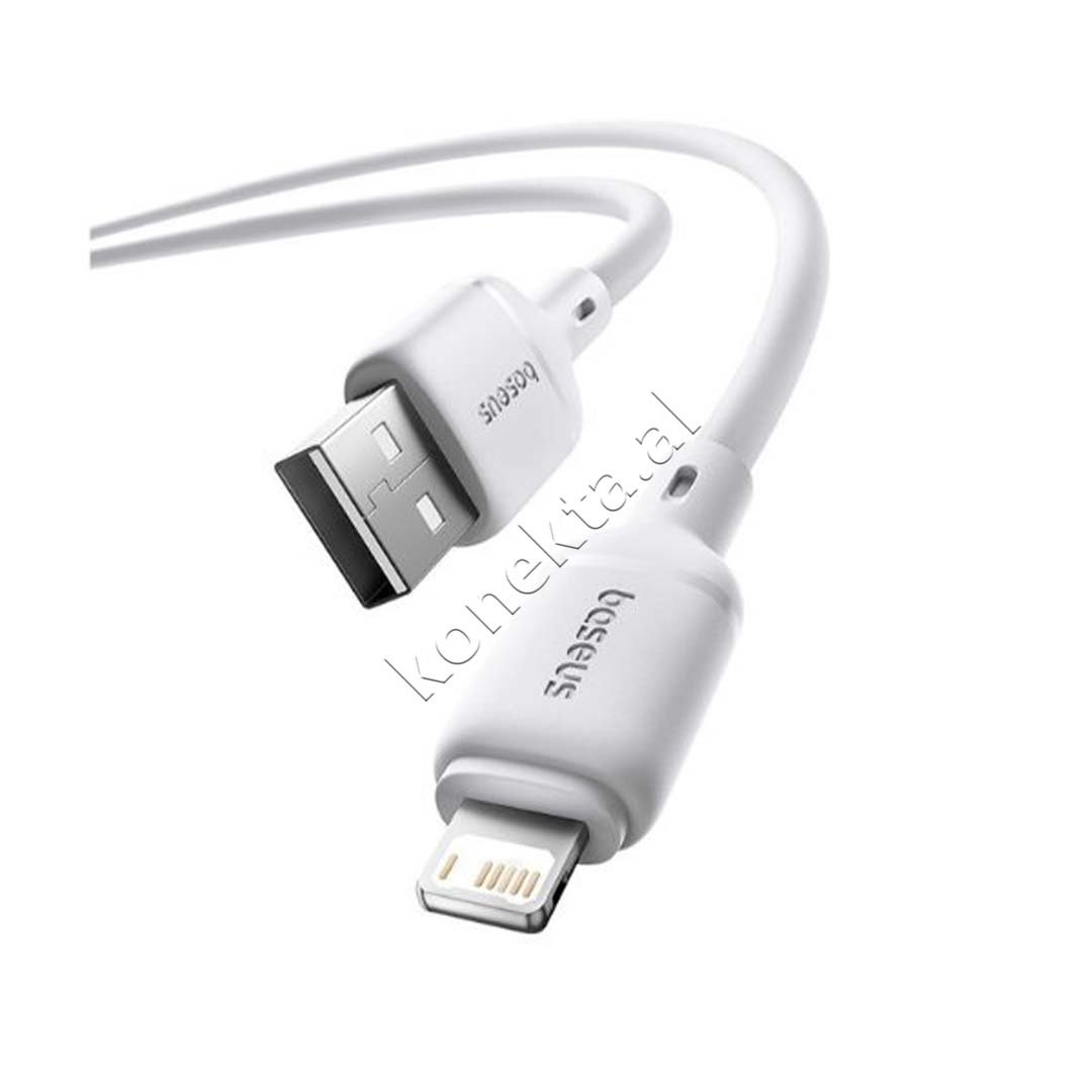 Baseus USB-A to Lightning Charging Cable, 1m / 2m, White - Thumbnail 2
