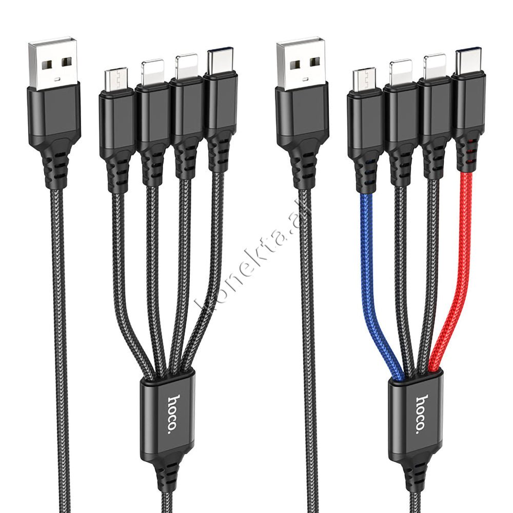 HOCO USB Cable 4 in 1 Type-C / Lightning / Micro - Thumbnail 5