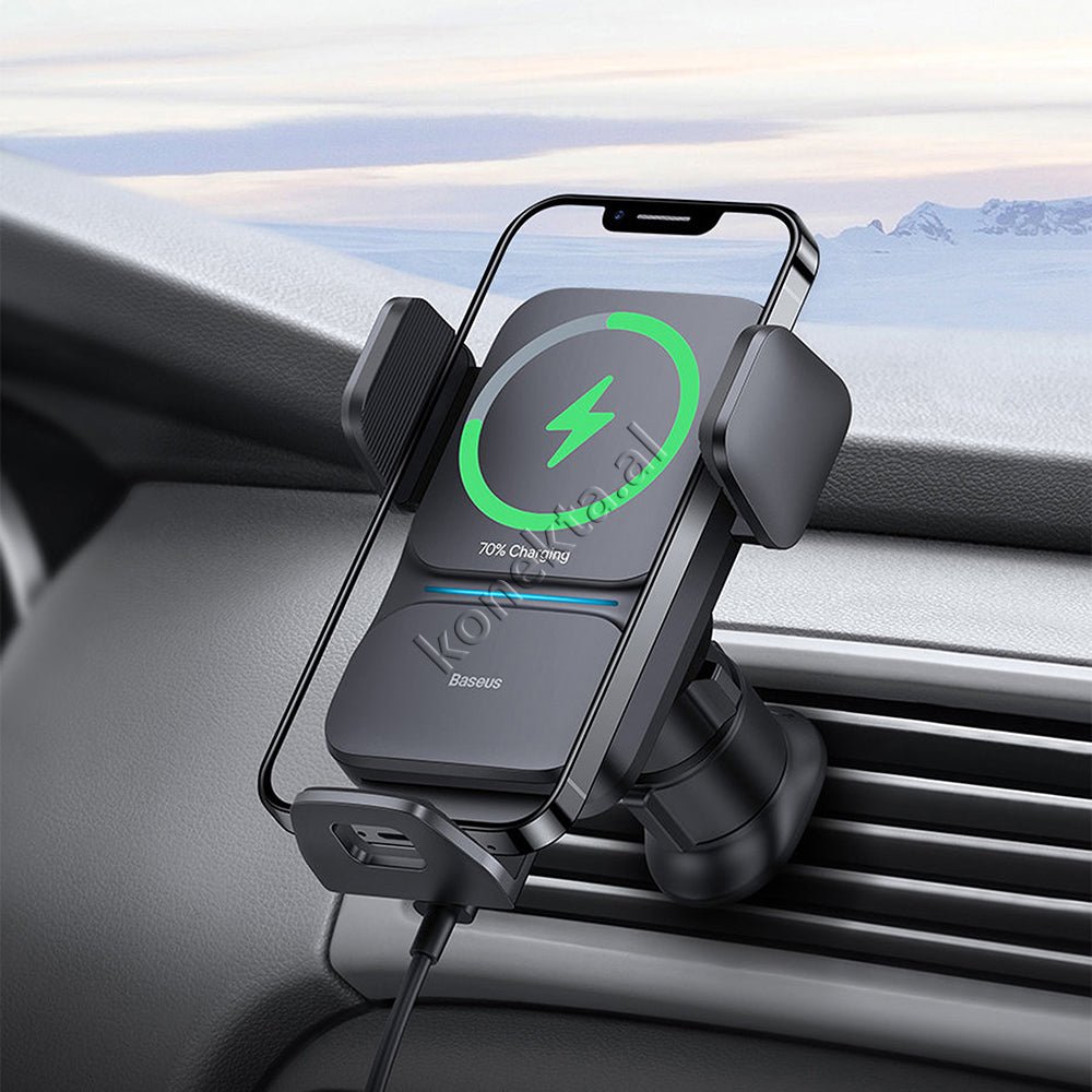 Baseus Mbajtese Celulari Per Makine Me Karikim Wireless, E Zeze - Thumbnail 12