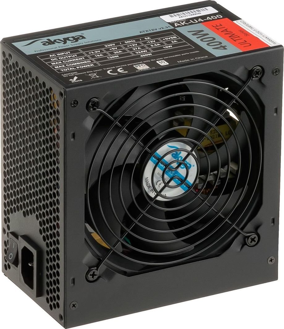 Akyga Ultimate AK-U4-400 ATX Power Supply, 400W - Thumbnail 2