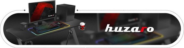 Huzaro Hero 2.8 Gaming Table, 140 cm x 60 cm, Black - Thumbnail 7
