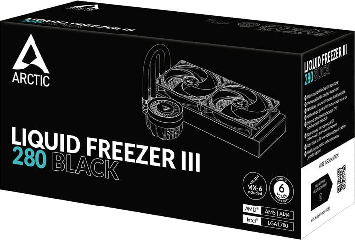 Arctic Liquid Freezer II 280 Cooler, Black - Thumbnail 6