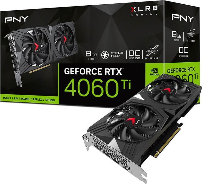 PNY GeForce RTX 4060 Ti XLR8 Gaming Verto OC Graphics Card, 8GB GDDR6 - Image 1