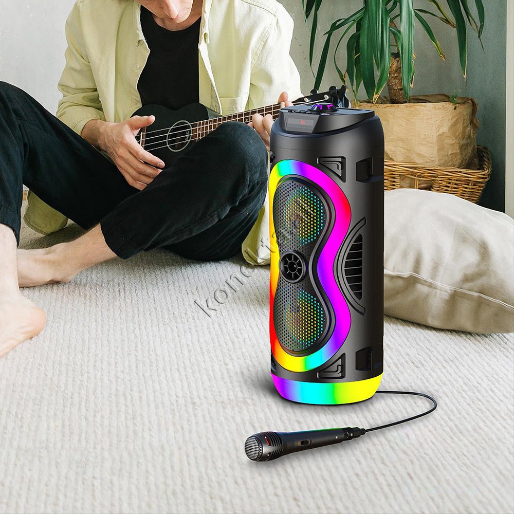 MOXOM Bluetooth Speaker with Microphone, Super Bass, Karaoke - Thumbnail 5