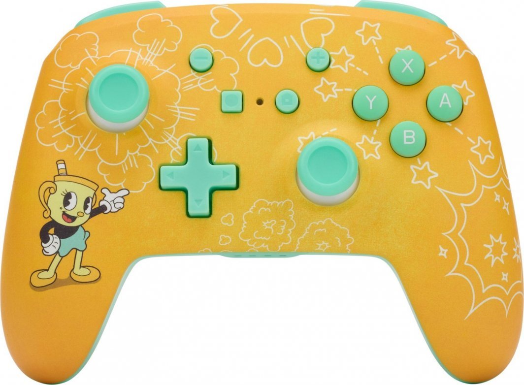 PowerA Enhanced Cuphead Controller, Wireless, Yellow - Image 1