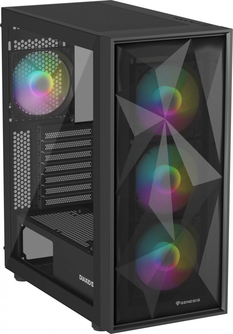 Genesis Diaxid 605 ARGB Case, Black, Midi Tower - Thumbnail 3