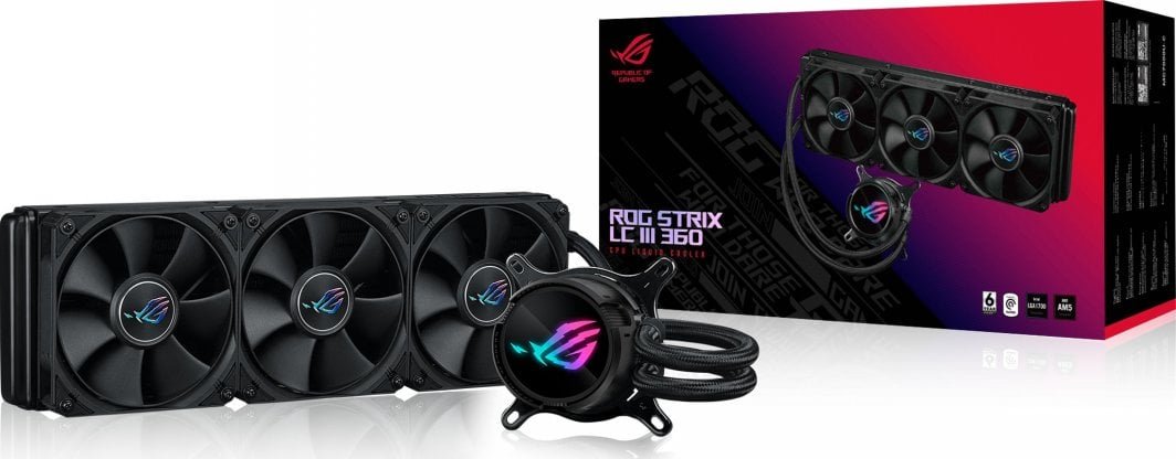 Asus ROG Strix LC III 360 Water Cooler, 360mm, Black - Thumbnail 7
