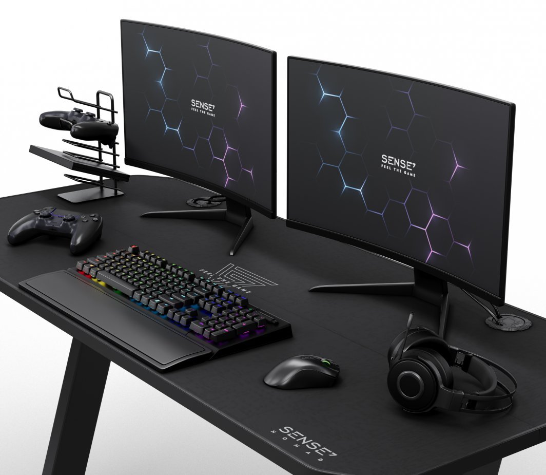 SENSE7 Classic Desk, 140cm x 60cm, Black - Thumbnail 7