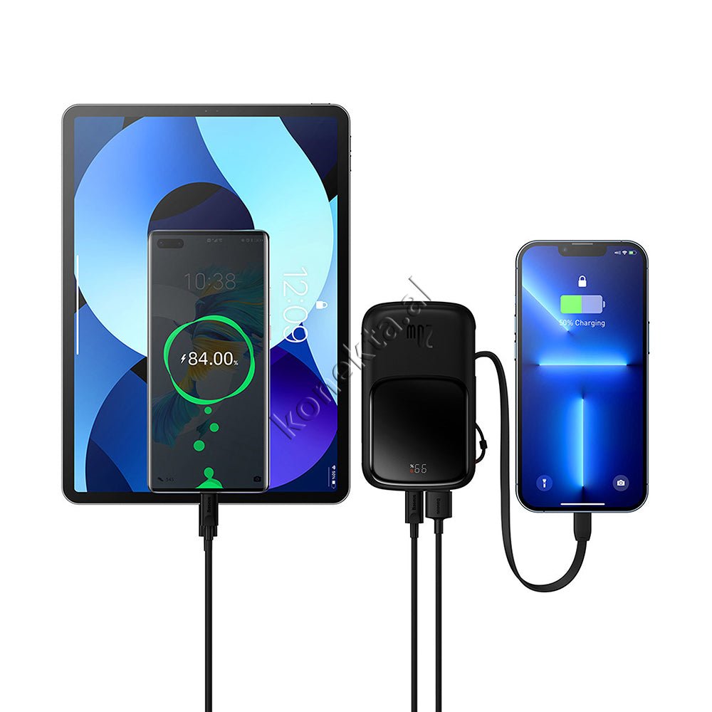 Baseus 20W 10000mAh External Battery, Black, With 2 Ports and Lightning Cable - Thumbnail 9