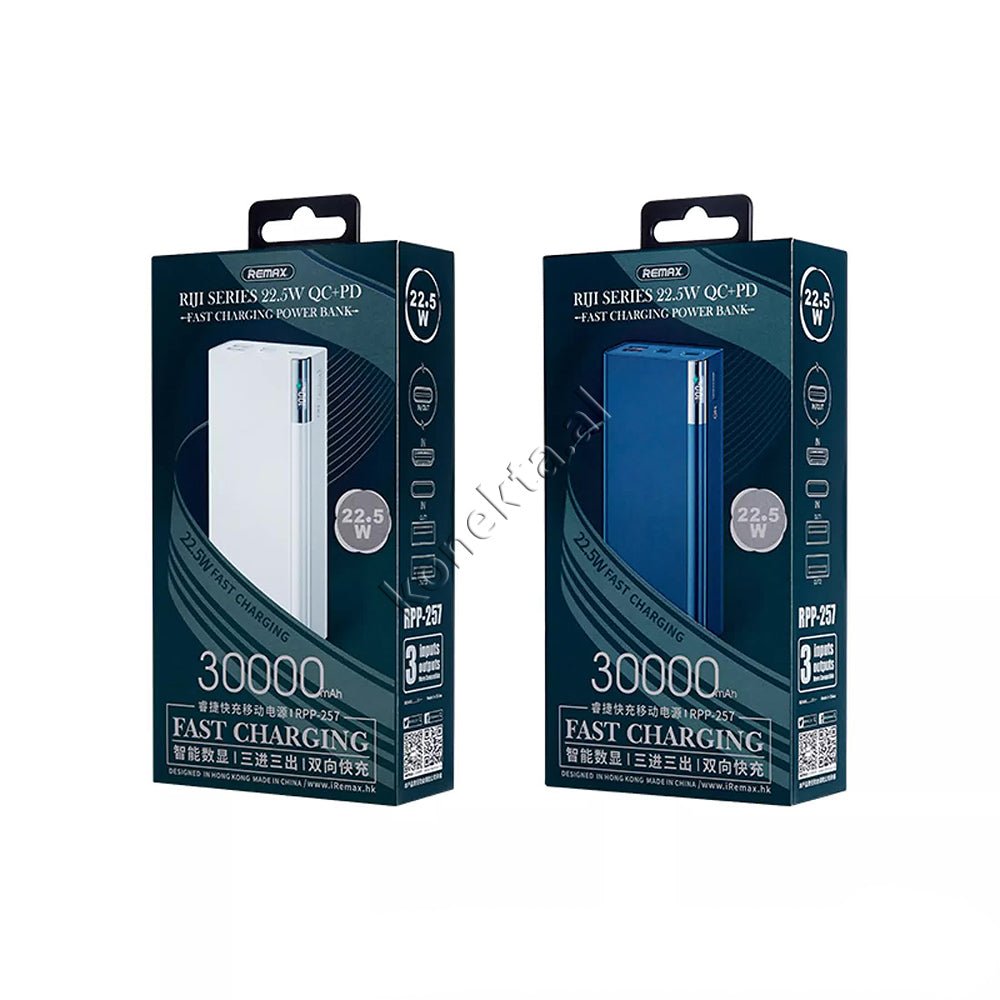 REMAX 30000mAh Power Bank, White / Blue - Thumbnail 2
