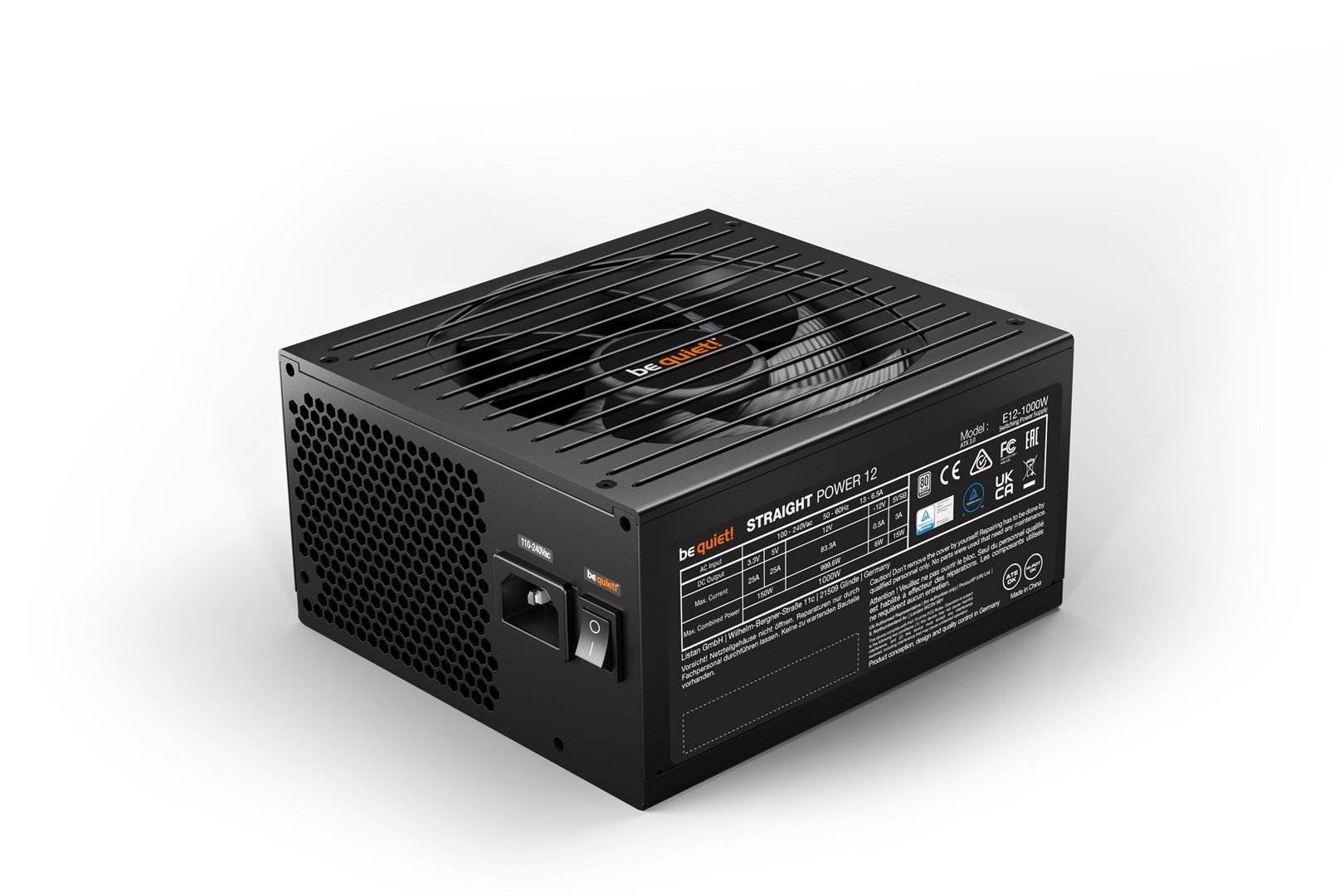 Be quiet! BN338 Power Supply, 20+4 pin ATX, 1000 W, Black - Thumbnail 3