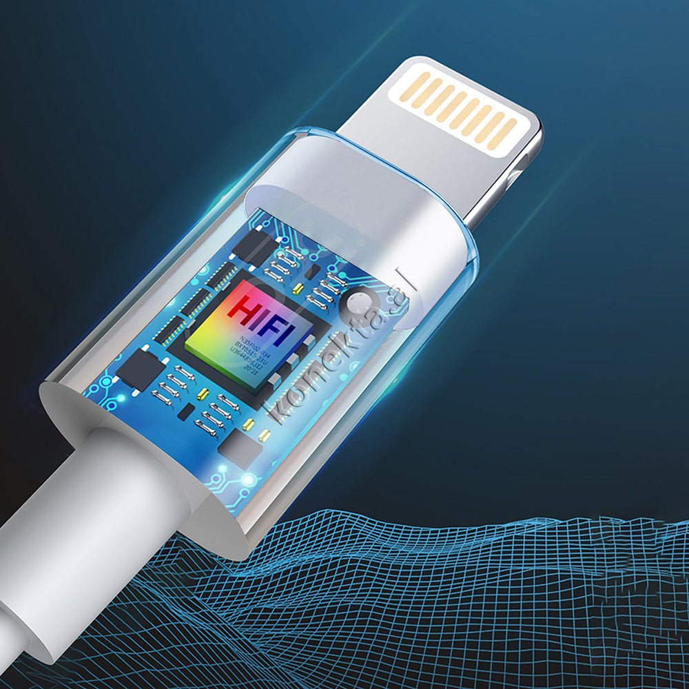 XO Kabell Aux 1m Lightning ose Type-C ne Aux 3.5mm - Thumbnail 7