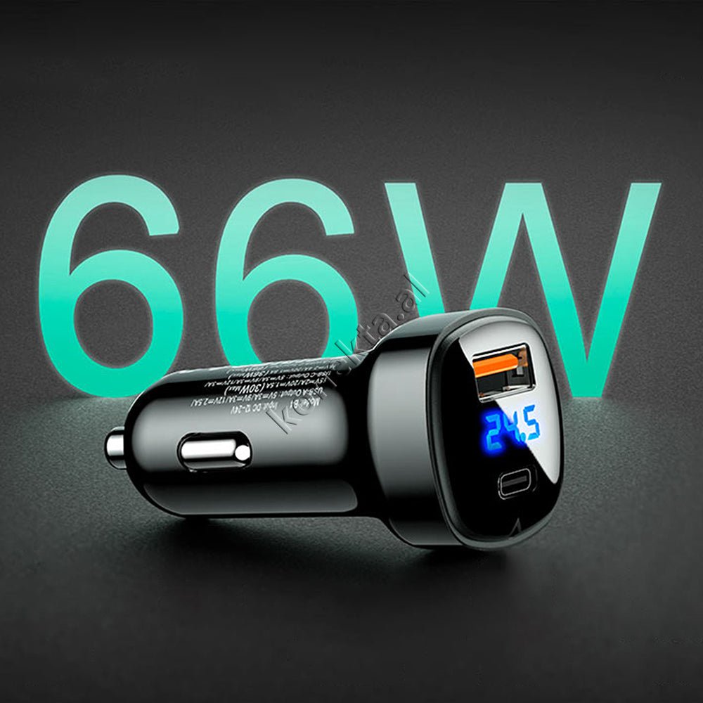 AceFast Car Charger 66W with USB and Type-C Ports - Thumbnail 5