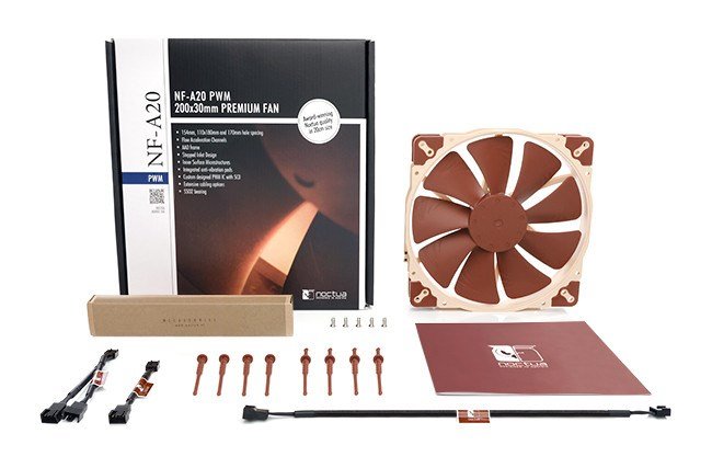 Noctua NF-A20 PWM Fan, 20 cm, Beige / Brown - Thumbnail 5