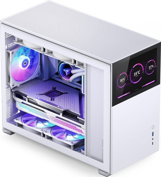 Jonsbo D31 Screen Case, White, Mini Tower - Thumbnail 3