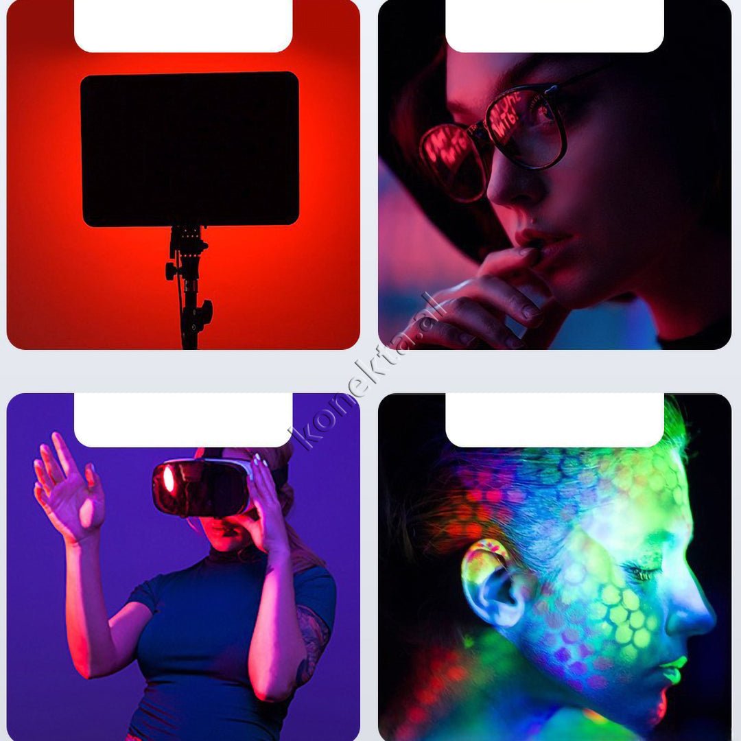 tjetertjeter Trekembesh Tripod Me Drite LED 18" Te Plote RGB 60W - Thumbnail 2