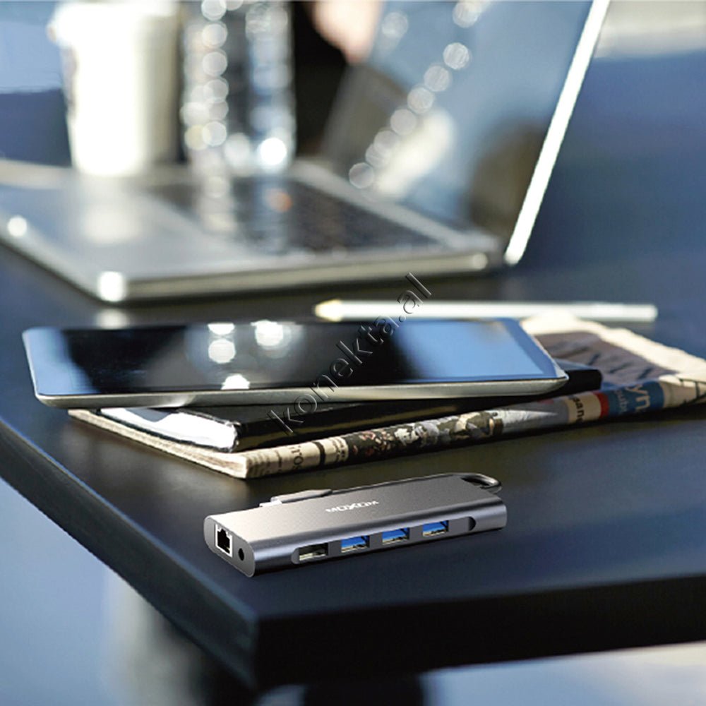 Moxom 10 Ne 1 Adaptor Per Laptop Me Porte Type-c - Thumbnail 10