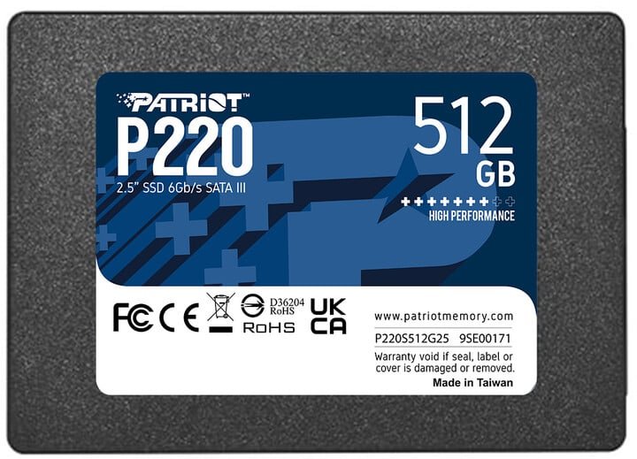 Patriot P220 SSD, 512GB - Image 1