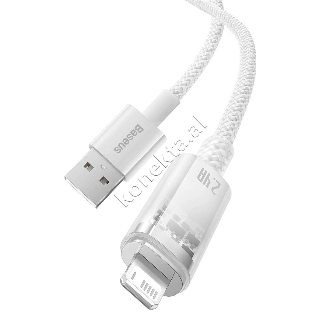 Baseus USB to Lightning Cable, 2m, White - Thumbnail 5