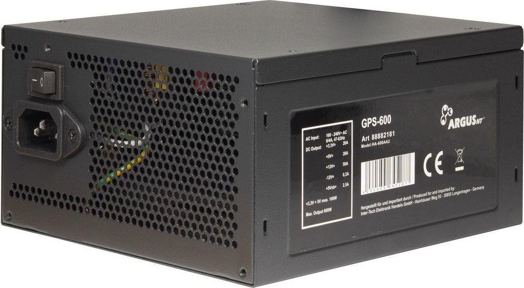 Inter-Tech Argus GPS 88882181 ATX Power Supply, 600W - Thumbnail 2