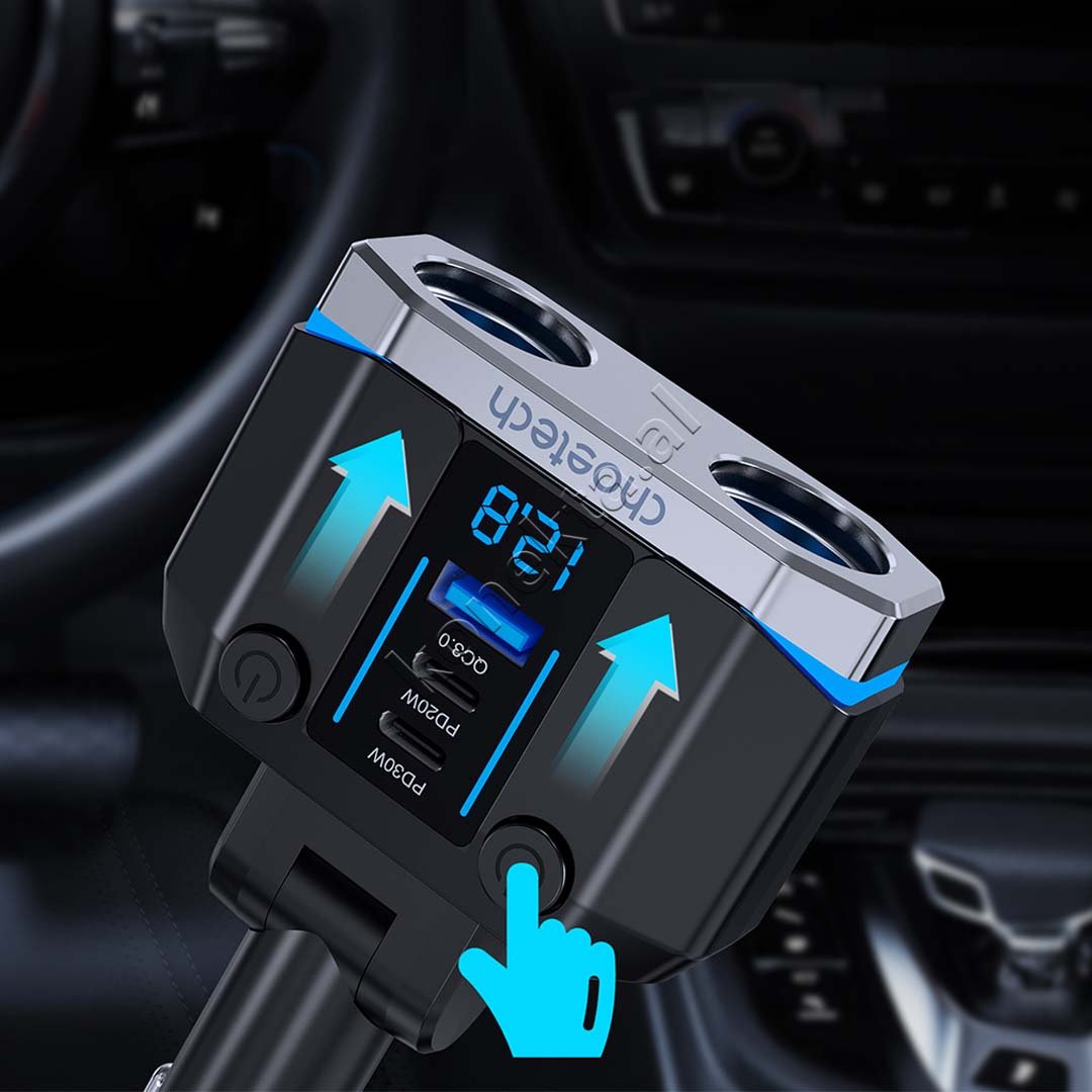 Choetech Adaptor Karikimi 200W Per Makine Me 2 Porta Type-C Dhe 1 Porte USB - Thumbnail 5
