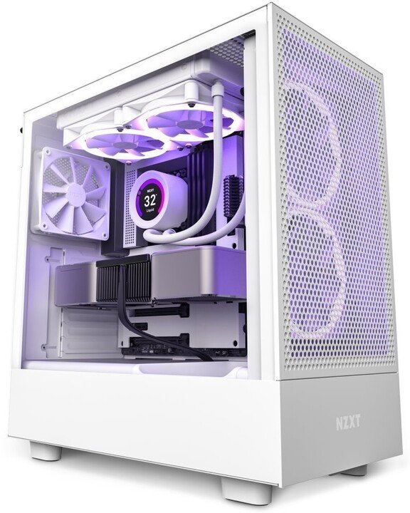 NZXT H5 Flow Case, White - Thumbnail 5