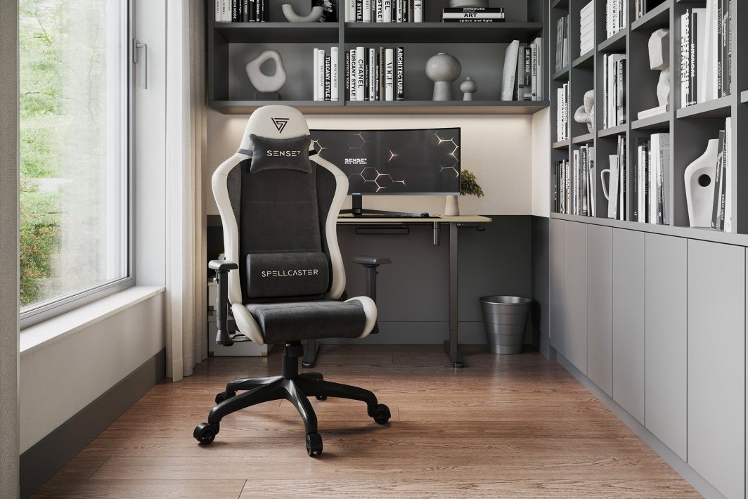 SENSE7 Spellcaster FUKU Chair, Material + Leather, Black/Beige - Thumbnail 2