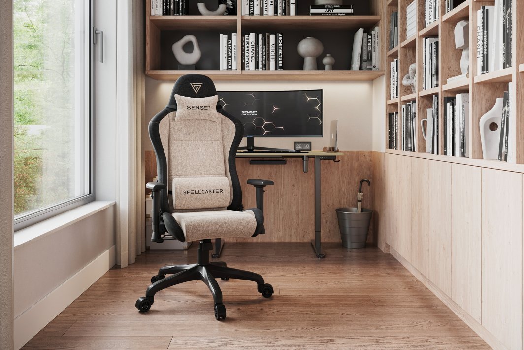 SENSE7 Spellcaster FUKU Chair, Beige/Black - Thumbnail 6