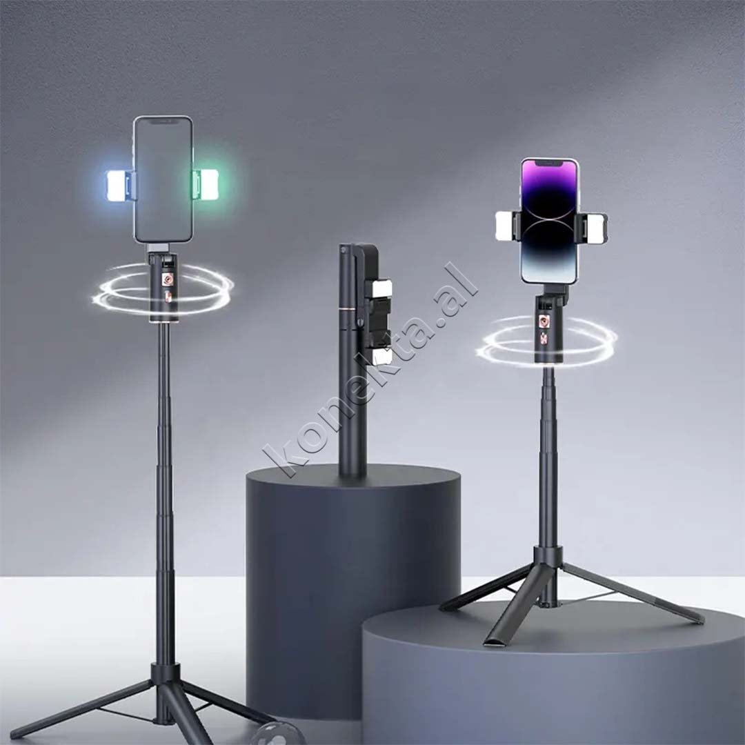 tjetertjeter Tripod Per Telefon Me Sensor Ndjekjeje Inteligjent 360° Me Drite - Thumbnail 6